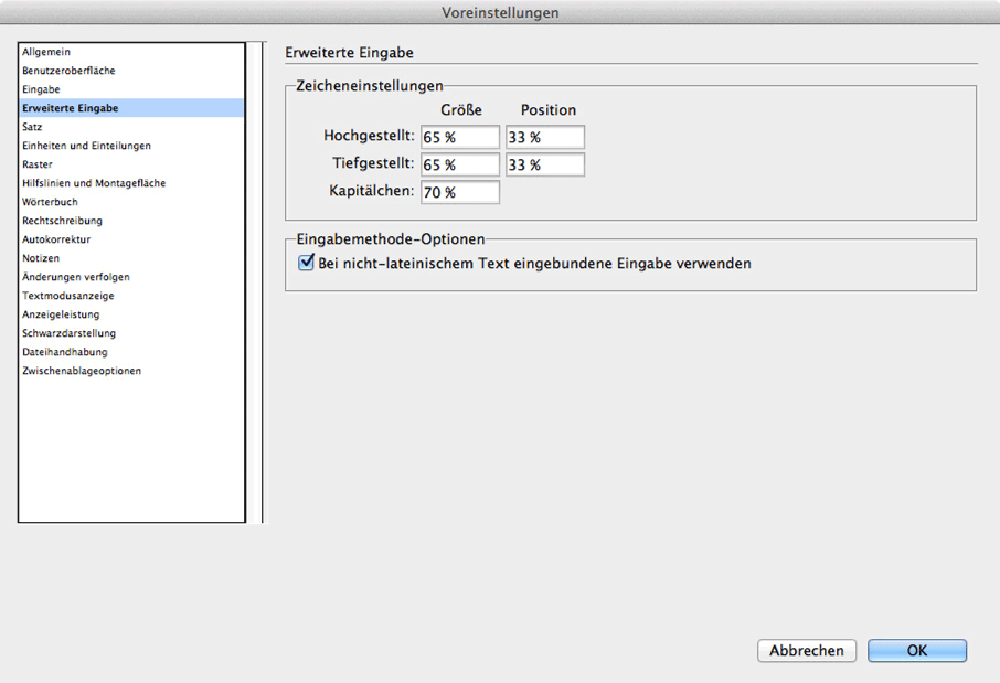 Tipps Indesign Voreinstellungen Drehphase