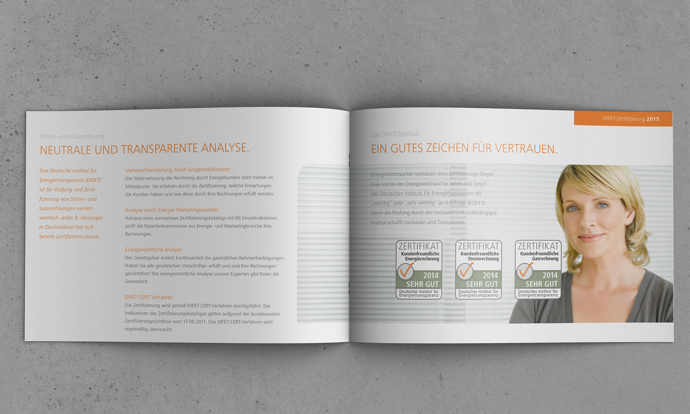 Unternehmensbroschüre © drehphase brand & design communication, Florian Dreher